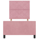 vidaXL Boxrugós ágy fejtámlával Rózsaszín 100 x 200 cm Bársony