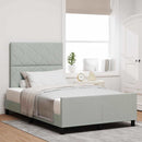 vidaXL Boxrugós ágy fejtámlával Világosszürke 120 x 190 cm Bársony
