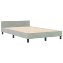 vidaXL Boxrugós ágy fejtámlával Világosszürke 120 x 190 cm Bársony