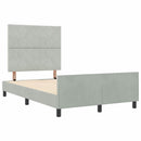 vidaXL Boxrugós ágy fejtámlával Világosszürke 120 x 190 cm Bársony