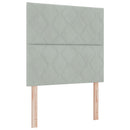 vidaXL Boxrugós ágy fejtámlával Világosszürke 120 x 190 cm Bársony