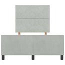 vidaXL Boxrugós ágy fejtámlával Világosszürke 120 x 190 cm Bársony