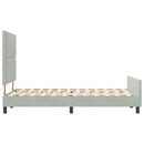 vidaXL Boxrugós ágy fejtámlával Világosszürke 120 x 190 cm Bársony