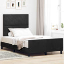 vidaXL Boxrugós ágy fejtámlával Fekete 120 x 190 cm Bársony