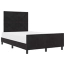 vidaXL Boxrugós ágy fejtámlával Fekete 120 x 190 cm Bársony