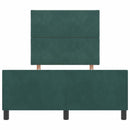 vidaXL Boxrugós ágy fejtámlával Sötétzöld 120 x 190 cm Bársony