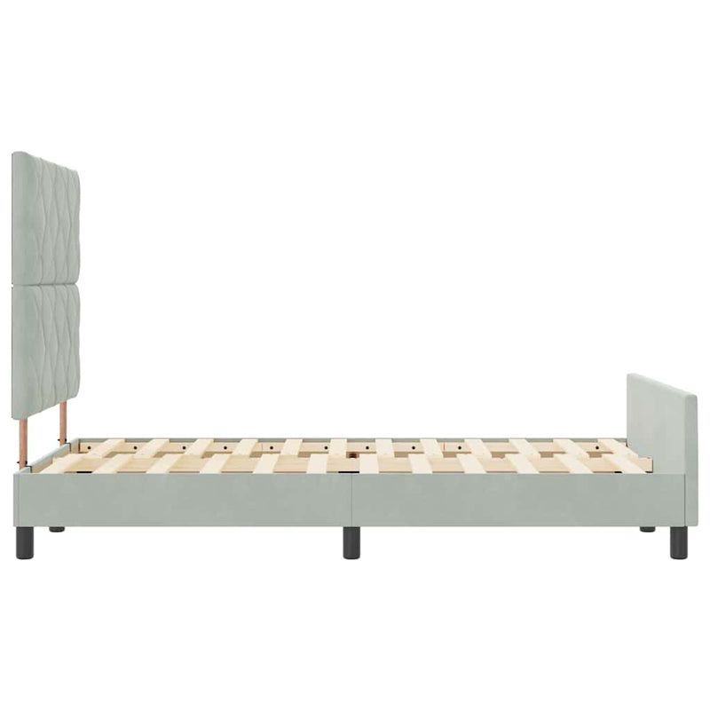 vidaXL Ágykeret fejtámlával Világosszürke 120 x 200 cm Bársony