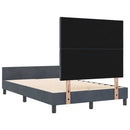 vidaXL Boxrugós ágy fejtámlával Sötétszürke 120 x 200 cm Bársony