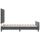 vidaXL Boxrugós ágy fejtámlával Sötétszürke 120 x 200 cm Bársony