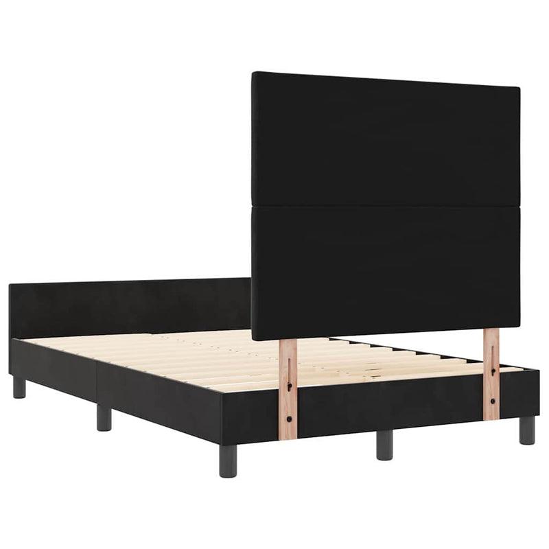 vidaXL Ágykeret fejtámlával Fekete 120 x 200 cm Bársony