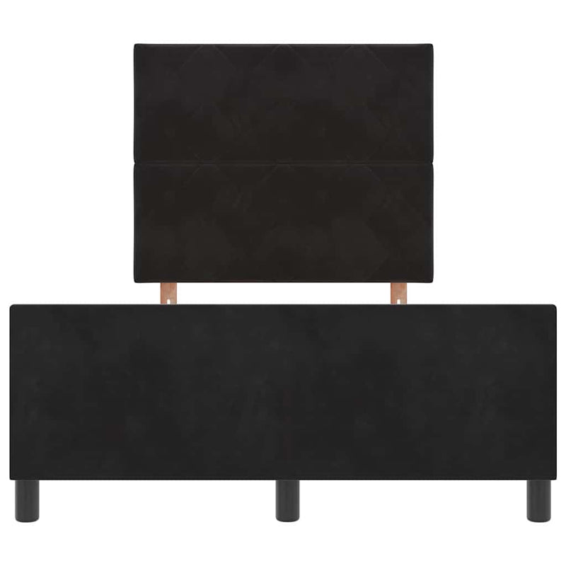 vidaXL Ágykeret fejtámlával Fekete 120 x 200 cm Bársony