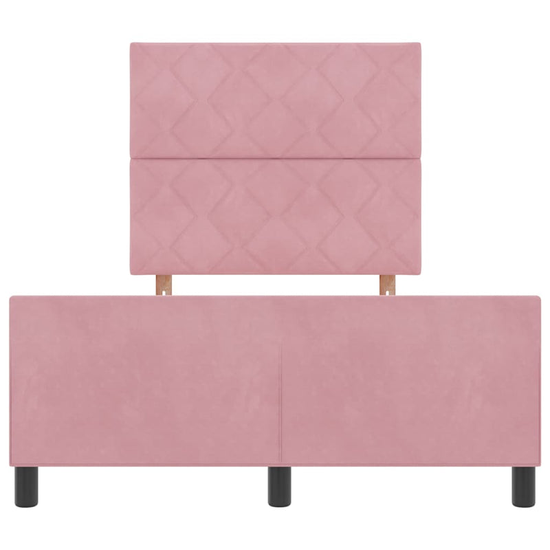 vidaXL Ágykeret fejtámlával Rózsaszín 120 x 200 cm Bársony
