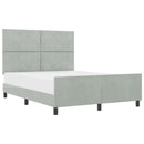 vidaXL Boxrugós ágy fejtámlával Világosszürke 140 x 190 cm Bársony