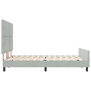 vidaXL Boxrugós ágy fejtámlával Világosszürke 140 x 190 cm Bársony