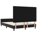 vidaXL Boxrugós ágy fejtámlával Fekete 140 x 190 cm Bársony