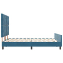 vidaXL Boxrugós ágy fejtámlával Sötét kék 140 x 190 cm Bársony