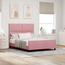 vidaXL Boxrugós ágy fejtámlával Rózsaszín 140 x 190 cm Bársony