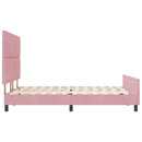 vidaXL Boxrugós ágy fejtámlával Rózsaszín 140 x 190 cm Bársony