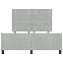 vidaXL Boxrugós ágy fejtámlával Világosszürke 140 x 200 cm Bársony