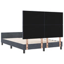 vidaXL Boxrugós ágy fejtámlával Sötétszürke 140 x 200 cm Bársony
