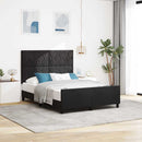 vidaXL Boxrugós ágy fejtámlával Fekete 140 x 200 cm Bársony