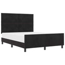 vidaXL Boxrugós ágy fejtámlával Fekete 140 x 200 cm Bársony