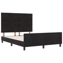 vidaXL Boxrugós ágy fejtámlával Fekete 140 x 200 cm Bársony