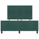 vidaXL Boxrugós ágy fejtámlával Sötétzöld 140 x 200 cm Bársony