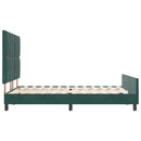 vidaXL Boxrugós ágy fejtámlával Sötétzöld 140 x 200 cm Bársony