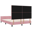 vidaXL Boxrugós ágy fejtámlával Rózsaszín 160 x 200 cm Bársony