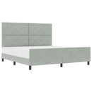 vidaXL Boxrugós ágy fejtámlával Világosszürke 180 x 200 cm Bársony