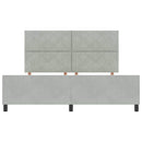 vidaXL Boxrugós ágy fejtámlával Világosszürke 180 x 200 cm Bársony