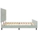 vidaXL Boxrugós ágy fejtámlával Világosszürke 180 x 200 cm Bársony