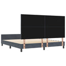vidaXL Boxrugós ágy fejtámlával Sötétszürke 180 x 200 cm Bársony