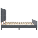 vidaXL Boxrugós ágy fejtámlával Sötétszürke 180 x 200 cm Bársony