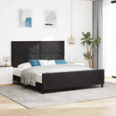 vidaXL Boxrugós ágy fejtámlával Fekete 180 x 200 cm Bársony