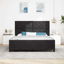 vidaXL Boxrugós ágy fejtámlával Fekete 180 x 200 cm Bársony