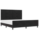 vidaXL Boxrugós ágy fejtámlával Fekete 180 x 200 cm Bársony