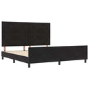 vidaXL Boxrugós ágy fejtámlával Fekete 180 x 200 cm Bársony