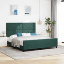 vidaXL Boxrugós ágy fejtámlával Sötétzöld 180 x 200 cm Bársony