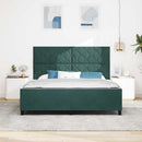 vidaXL Boxrugós ágy fejtámlával Sötétzöld 180 x 200 cm Bársony