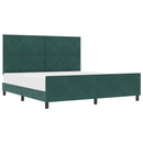 vidaXL Boxrugós ágy fejtámlával Sötétzöld 180 x 200 cm Bársony