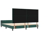 vidaXL Boxrugós ágy fejtámlával Sötétzöld 180 x 200 cm Bársony