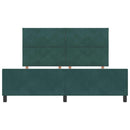 vidaXL Boxrugós ágy fejtámlával Sötétzöld 180 x 200 cm Bársony