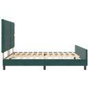 vidaXL Boxrugós ágy fejtámlával Sötétzöld 180 x 200 cm Bársony