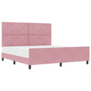 vidaXL Boxrugós ágy fejtámlával Rózsaszín 180 x 200 cm Bársony