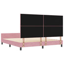 vidaXL Boxrugós ágy fejtámlával Rózsaszín 180 x 200 cm Bársony