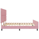 vidaXL Boxrugós ágy fejtámlával Rózsaszín 180 x 200 cm Bársony