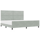 vidaXL Boxrugós ágy fejtámlával Világosszürke 200 x 200 cm Bársony
