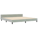 vidaXL Boxrugós ágy fejtámlával Világosszürke 200 x 200 cm Bársony